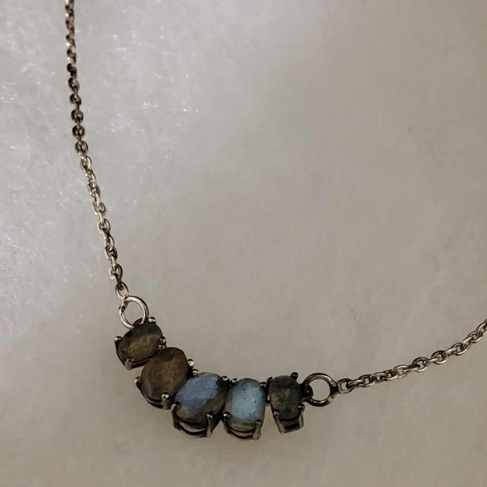 Himalayan Gems, Sterling Silver Necklace With Labradorite